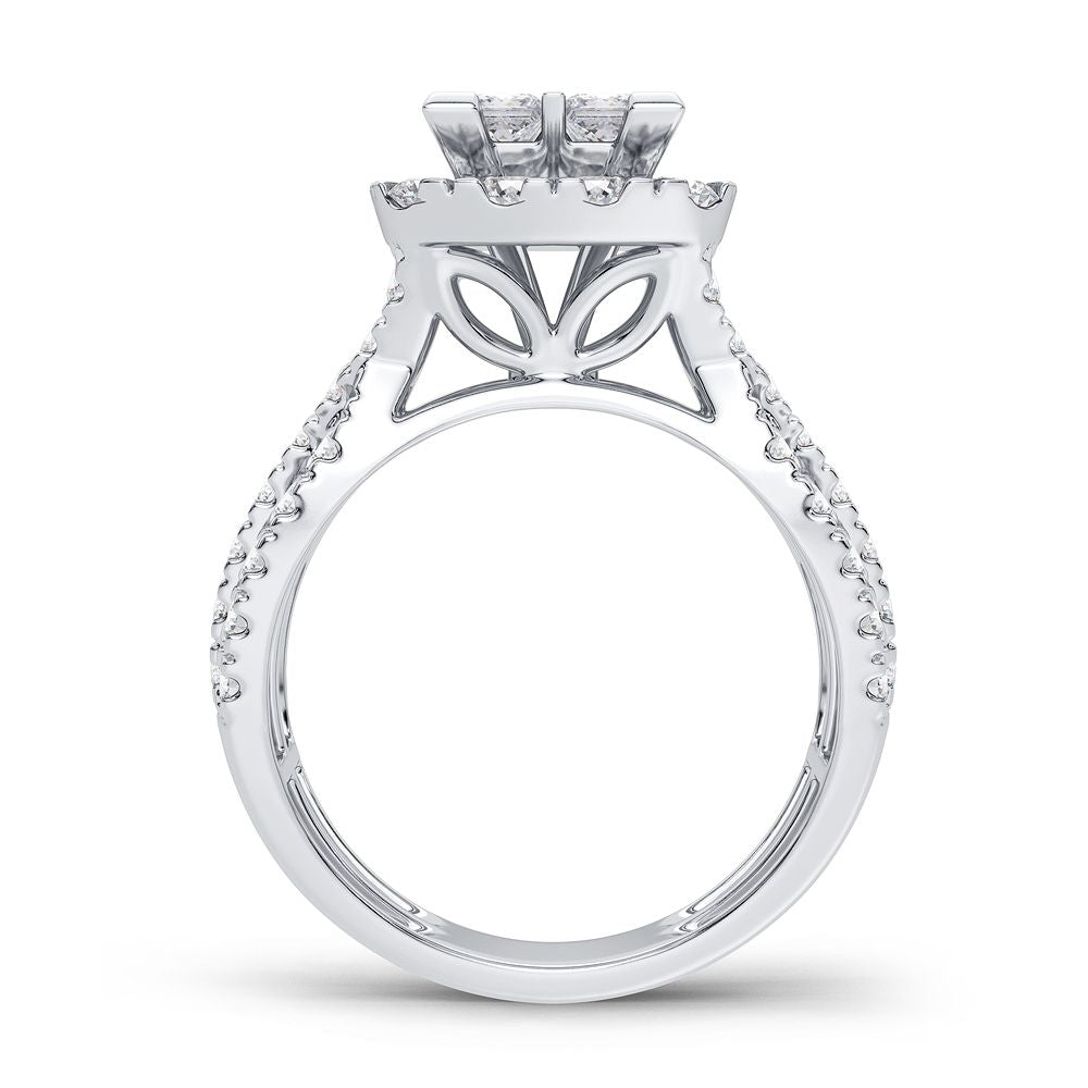 Brilliant 14k White Gold 2CT Lab Diamond Engagement Ring
