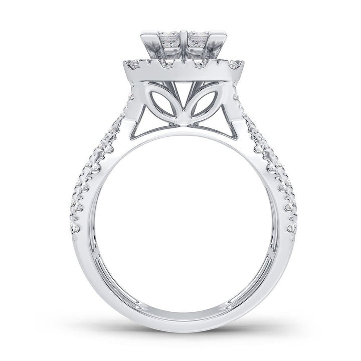Brilliant 14k White Gold 2CT Lab Diamond Engagement Ring