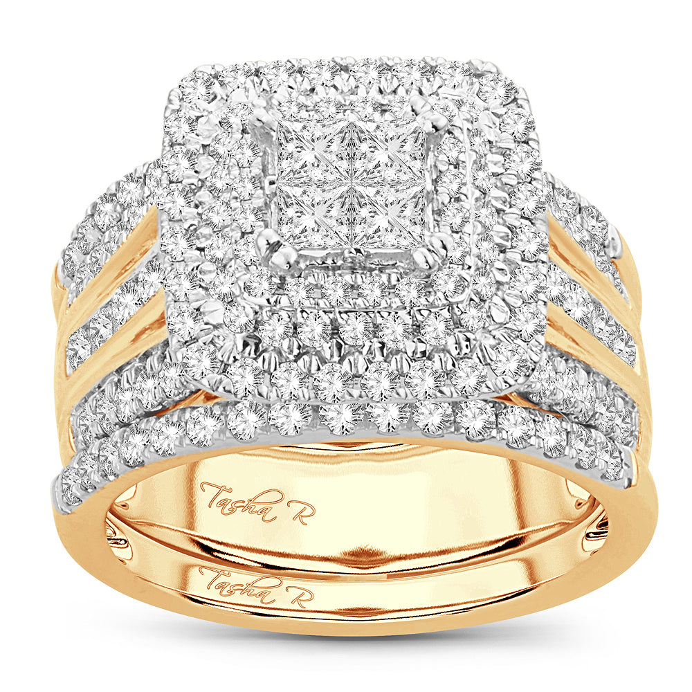 14K Yellow Gold 2.01CT Lab Diamond Bridal Ring