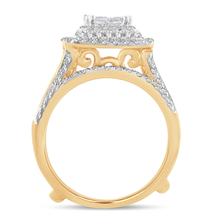 14K Yellow Gold 2.01CT Lab Diamond Bridal Ring