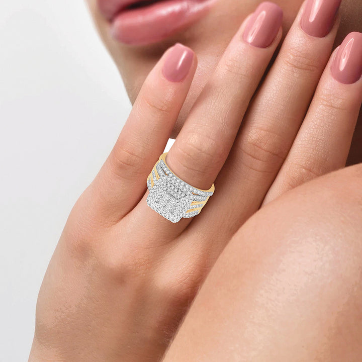 14K Yellow Gold 2.01CT Lab Diamond Bridal Ring