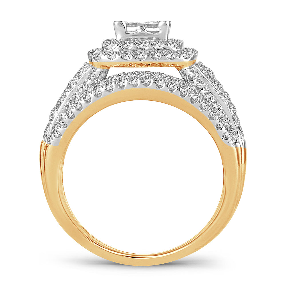 14K Yellow Gold 2.02CT Lab Diamond Womens Bridal Ring