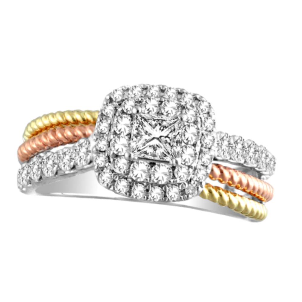 Chic 14k White Gold 1CT Lab Diamond Womens Fashion Ring