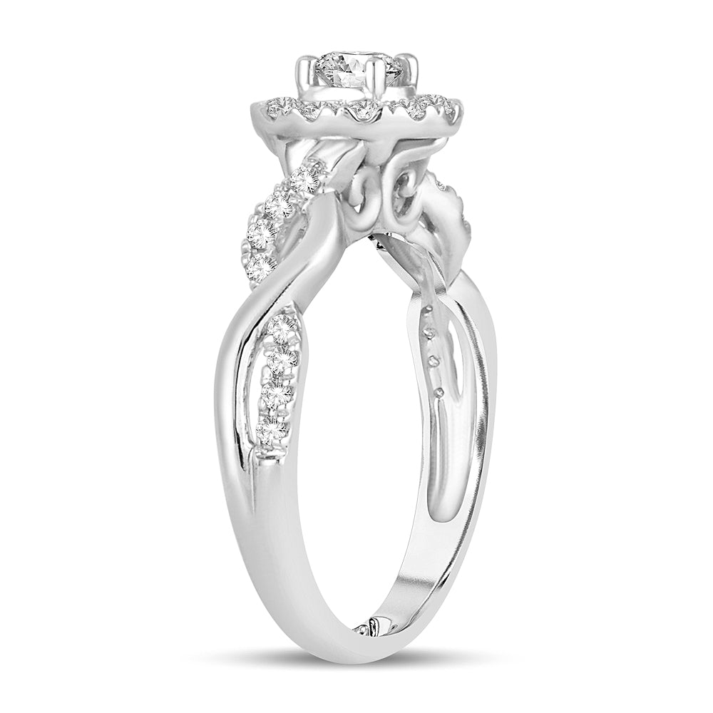 Timeless 14k White Gold Lab Diamond Engagement Ring