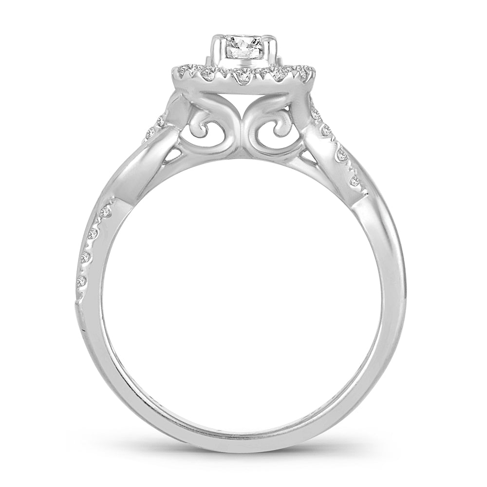 Timeless 14k White Gold Lab Diamond Engagement Ring