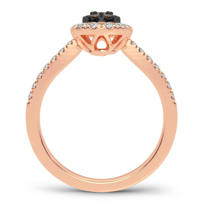 Chic 14k Rose Gold 0.40CT Lab Diamond Fashion Ring