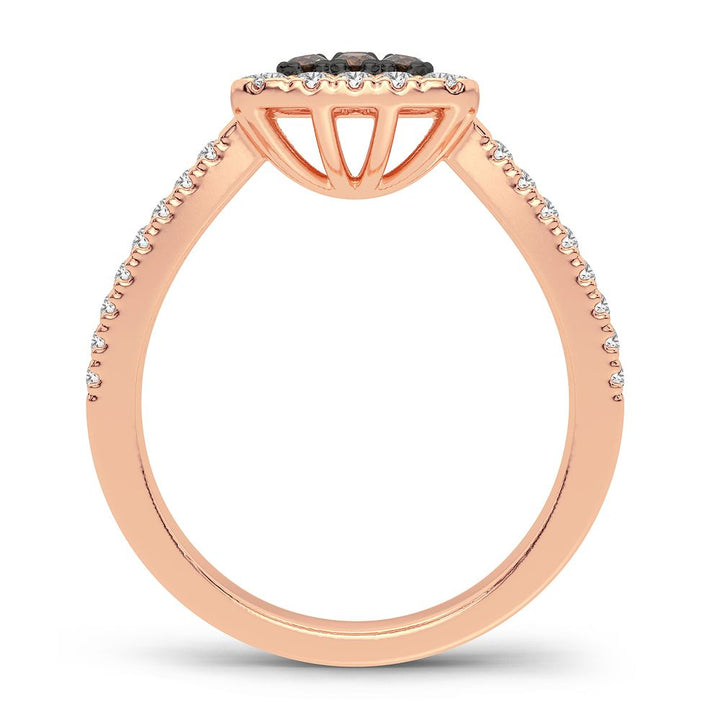 Chic 14k Rose Gold 0.50CT Lab Diamond Fashion Ring