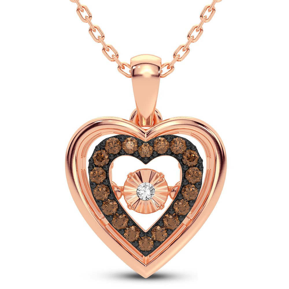 Chic 14k Rose Gold 0.20CT Lab Diamond Pendant