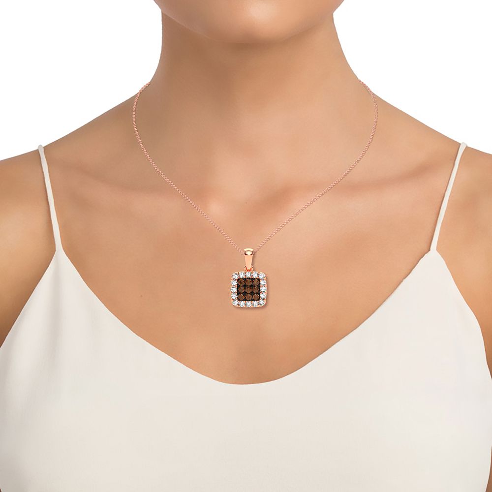 Chic 14k Rose Gold 0.50CT Lab Diamond Womens Pendant