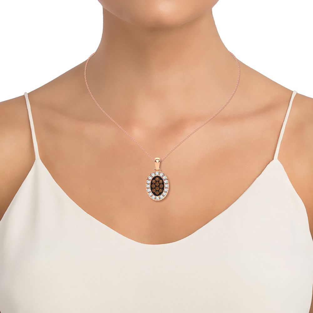 Chic 14k Rose Gold 0.50CT Lab Diamond Womens Pendant