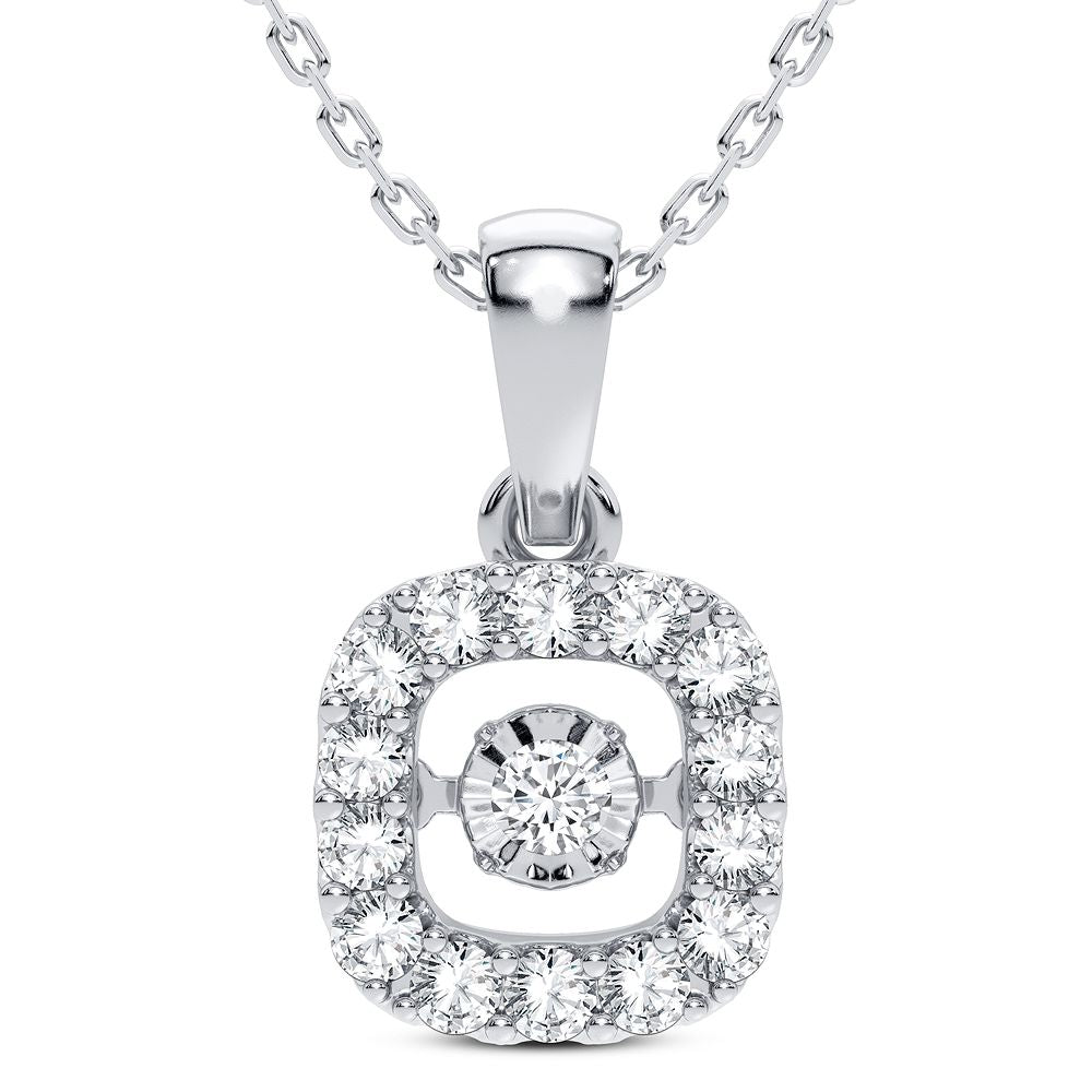 Chic 14K White Gold 0.25CT Lab Diamond Womens Pendant