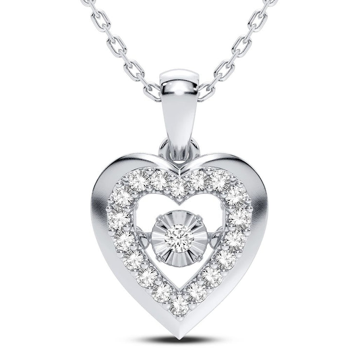 Chic 14k White Gold 0.17CT Lab Diamond Womens Pendant