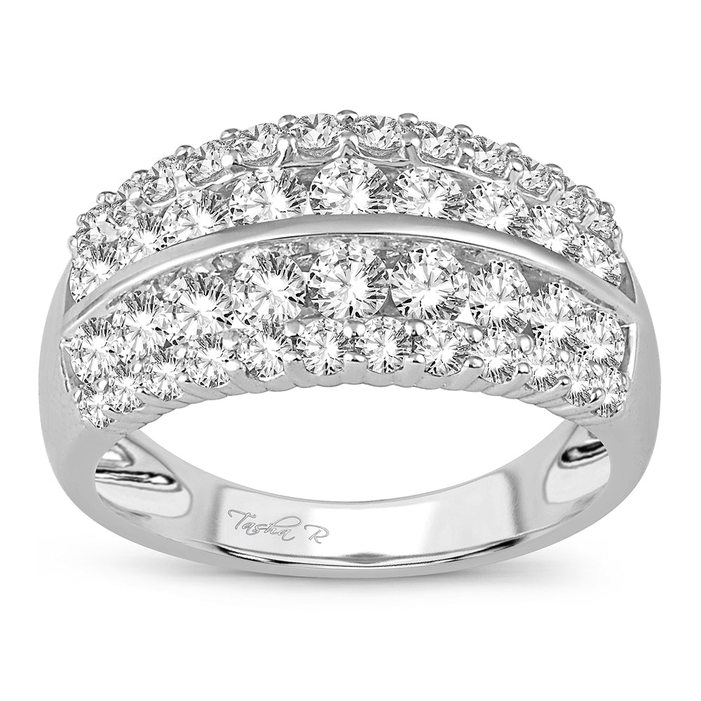 14k White Gold Lab-Grown 1.50CT Diamond Womens Wedding Band
