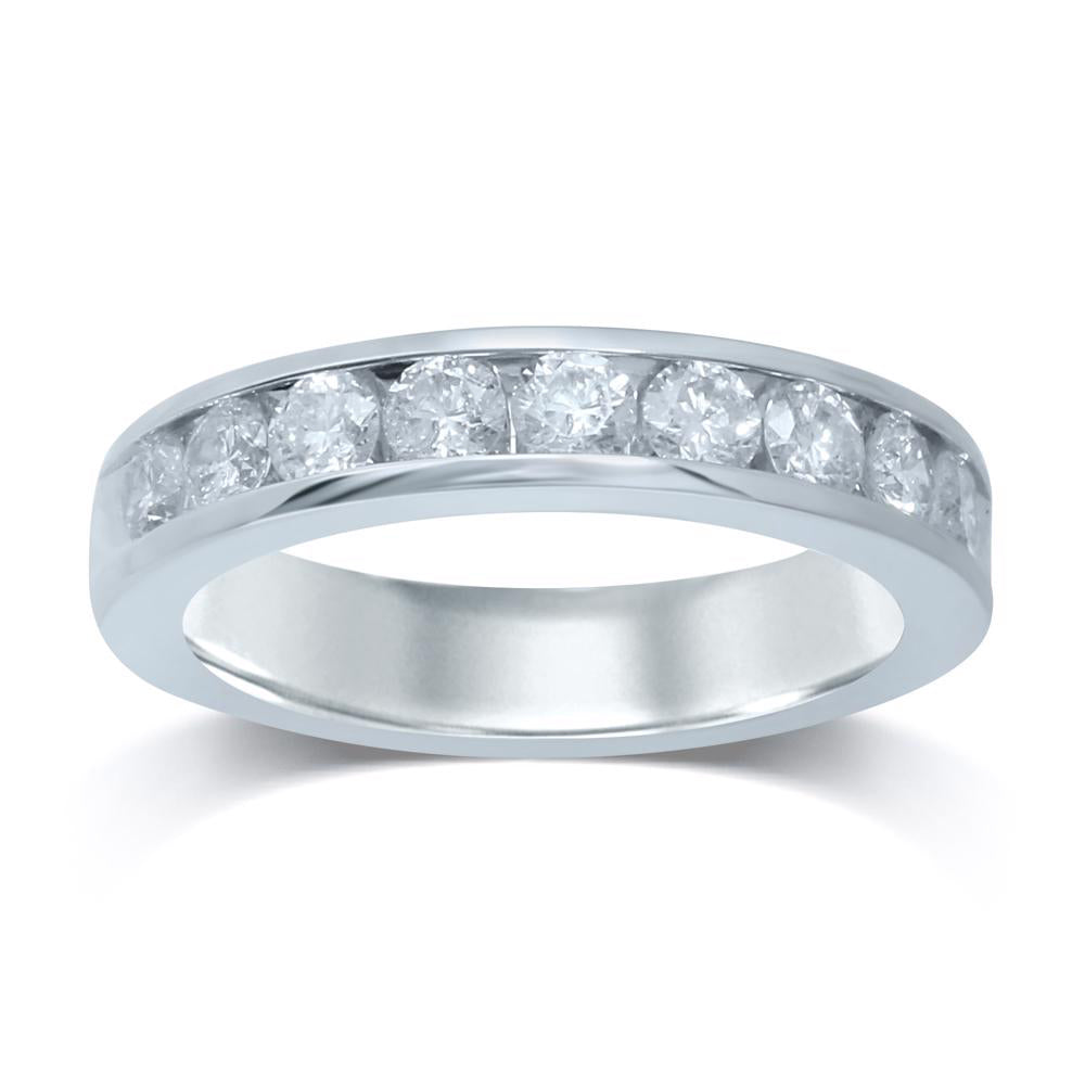 14k White Gold 1CT Lab Diamond Womens Wedding Band