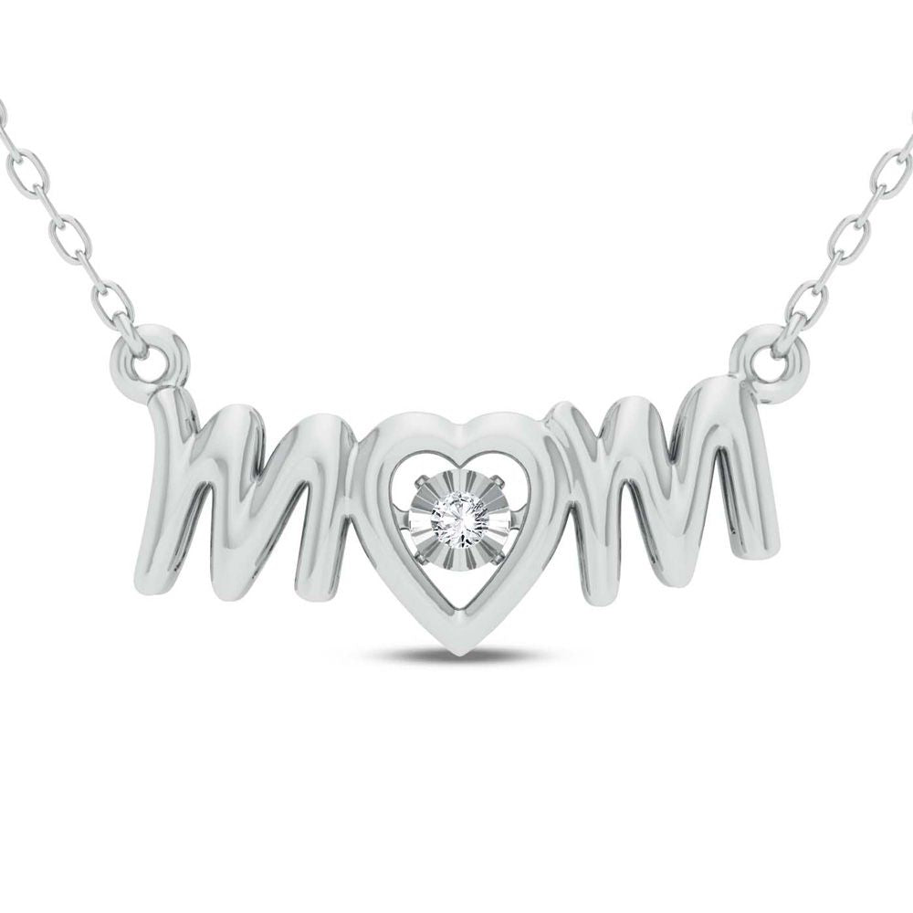 Delicate 10k White Gold Lab Diamond Pendant Necklace for Women