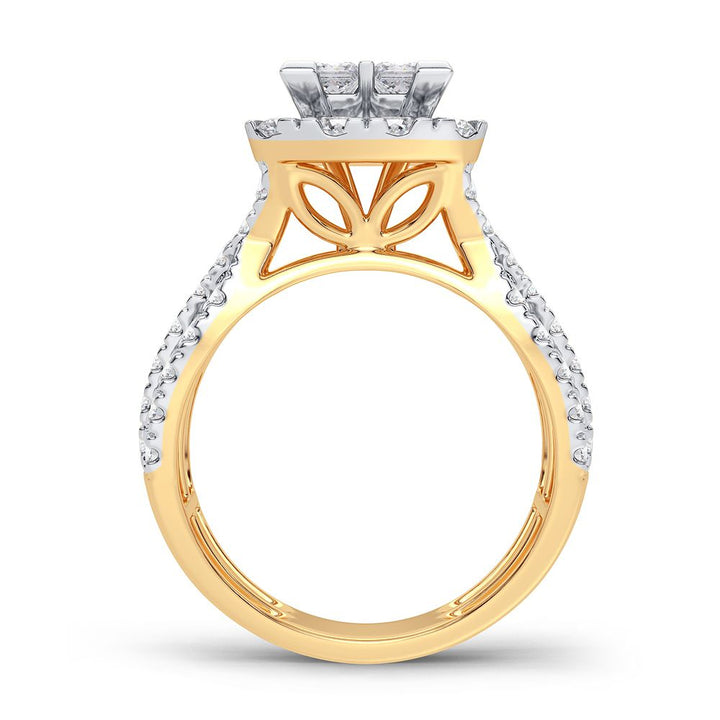 Brilliant 14K Yellow Gold 2CT Lab Diamond Womens Ring