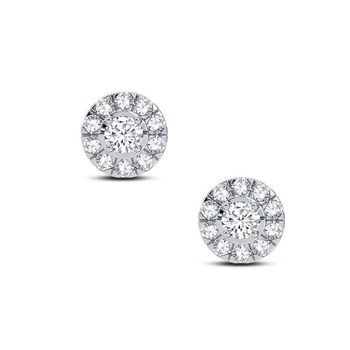14k White Gold Lab Diamond Stud Earrings for Women