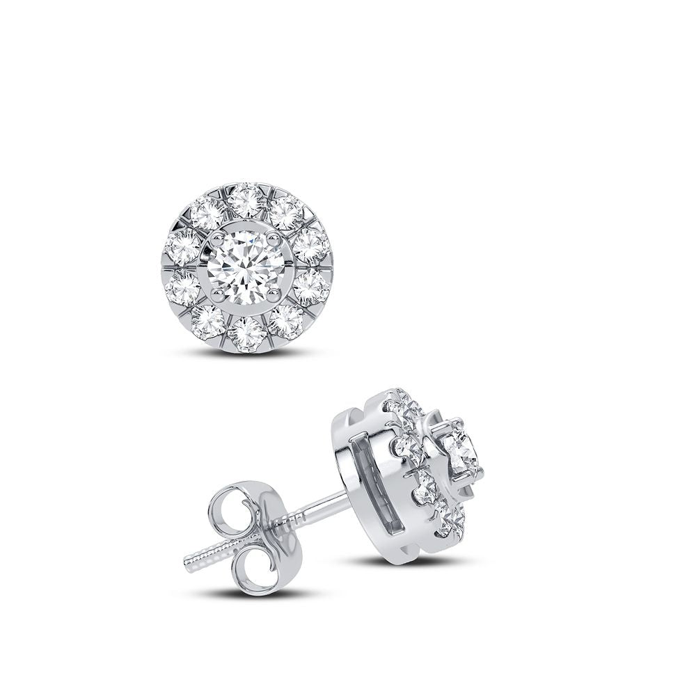 14k White Gold Lab Diamond Stud Earrings for Women