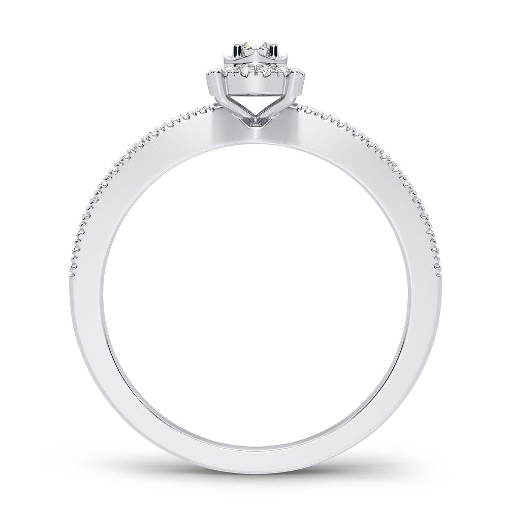 10K White Gold Lab Diamond Promise Ring for Her