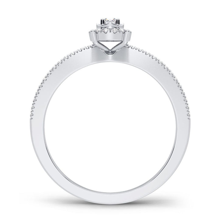 10K White Gold Lab Diamond Promise Ring for Her