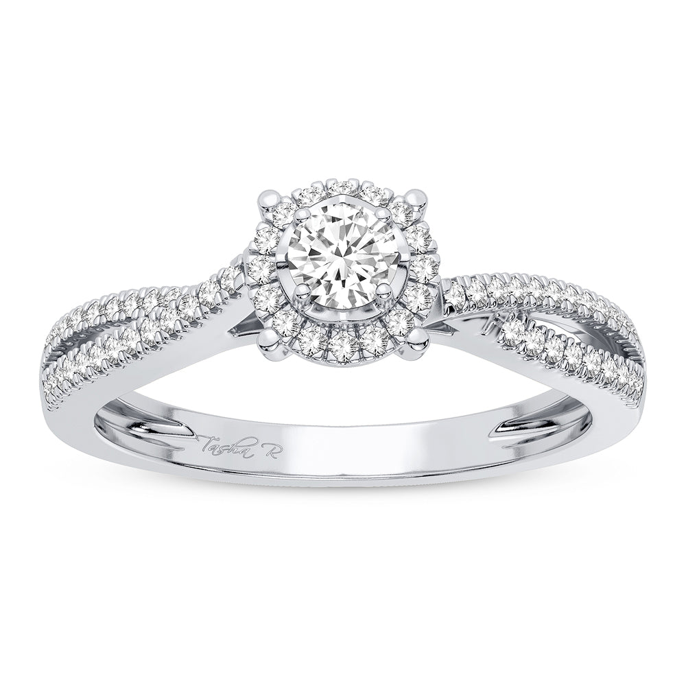 14K White Gold 0.25CT Lab Diamond Promise Ring for Her