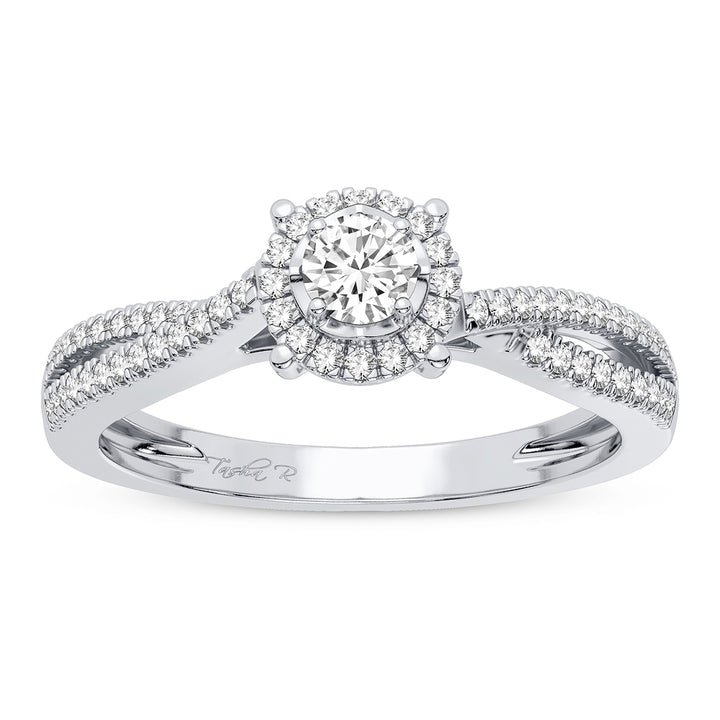 14K White Gold 0.25CT Lab Diamond Promise Ring for Her