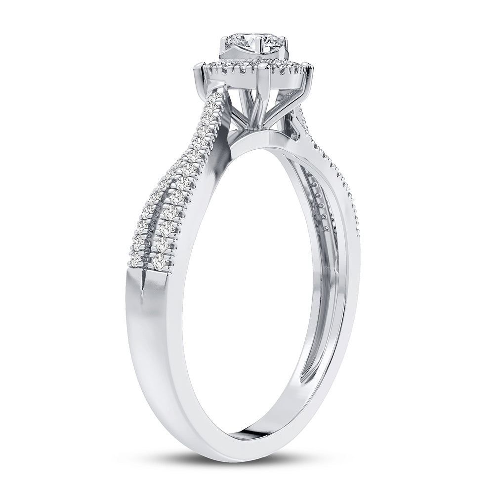14K White Gold 0.25CT Lab Diamond Promise Ring for Her