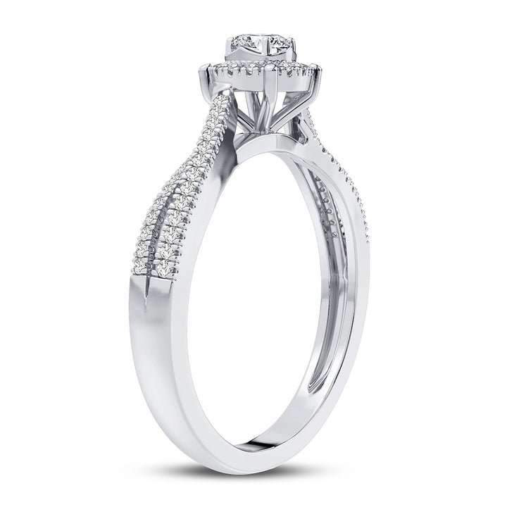 14K White Gold 0.25CT Lab Diamond Promise Ring for Her