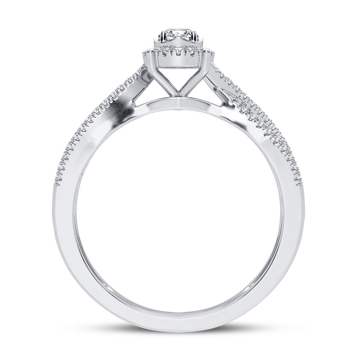 14K White Gold 0.25CT Lab Diamond Promise Ring for Her