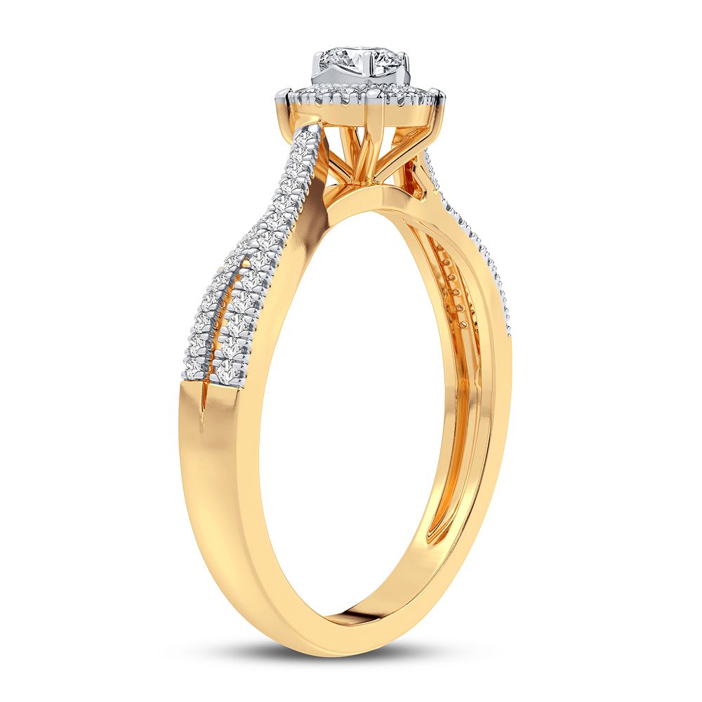 14K Yellow Gold Lab-Grown Diamond Promise Ring (0.25CT)