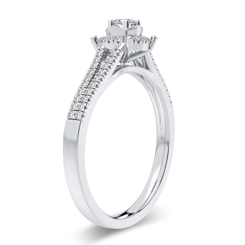 Timeless 14K White Gold Lab Diamond Promise Ring (0.25CT)