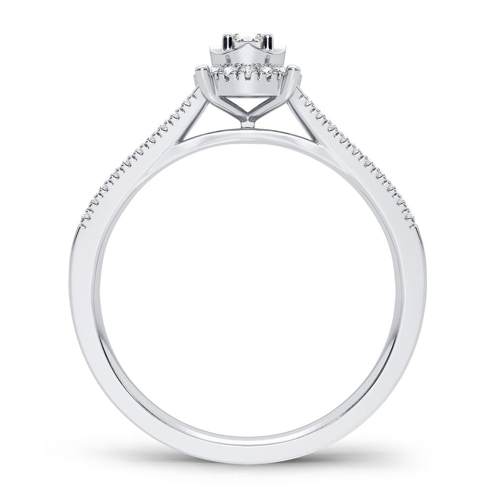 Timeless 14K White Gold Lab Diamond Promise Ring (0.25CT)
