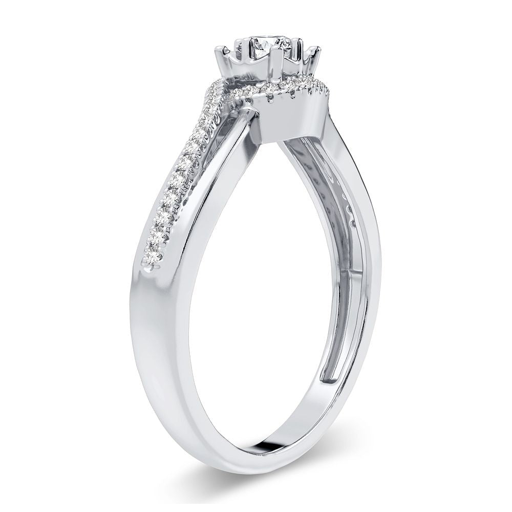 Romantic 14k Rose Gold Lab Diamond Promise Ring