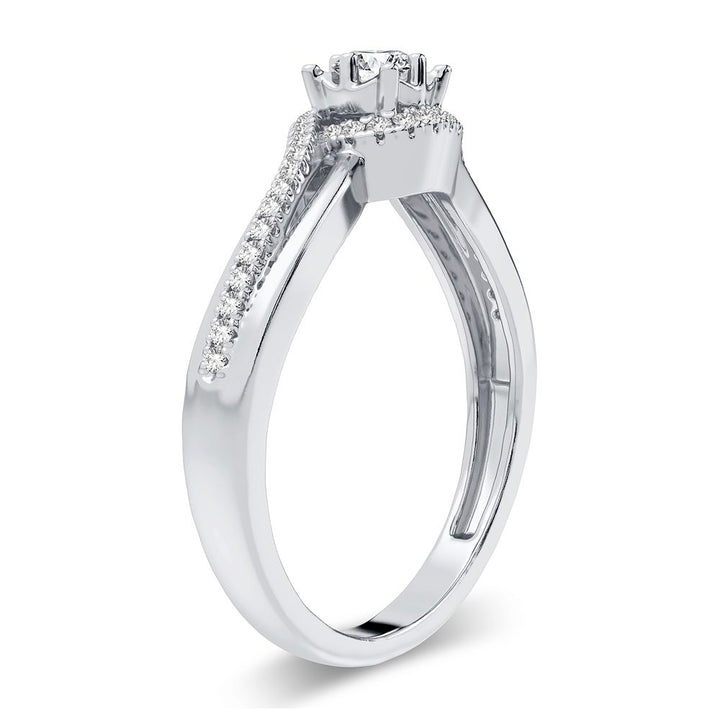 Romantic 14k Rose Gold Lab Diamond Promise Ring