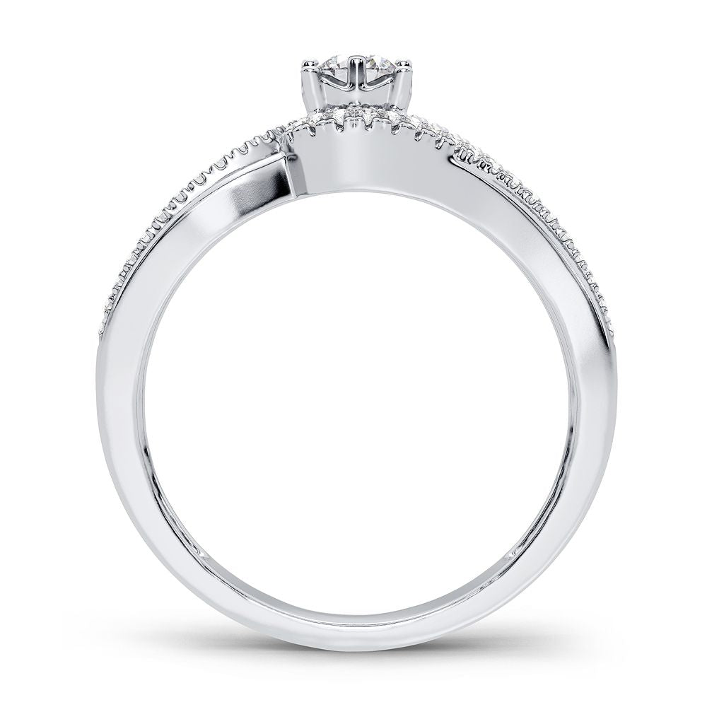 Romantic 14k Rose Gold Lab Diamond Promise Ring