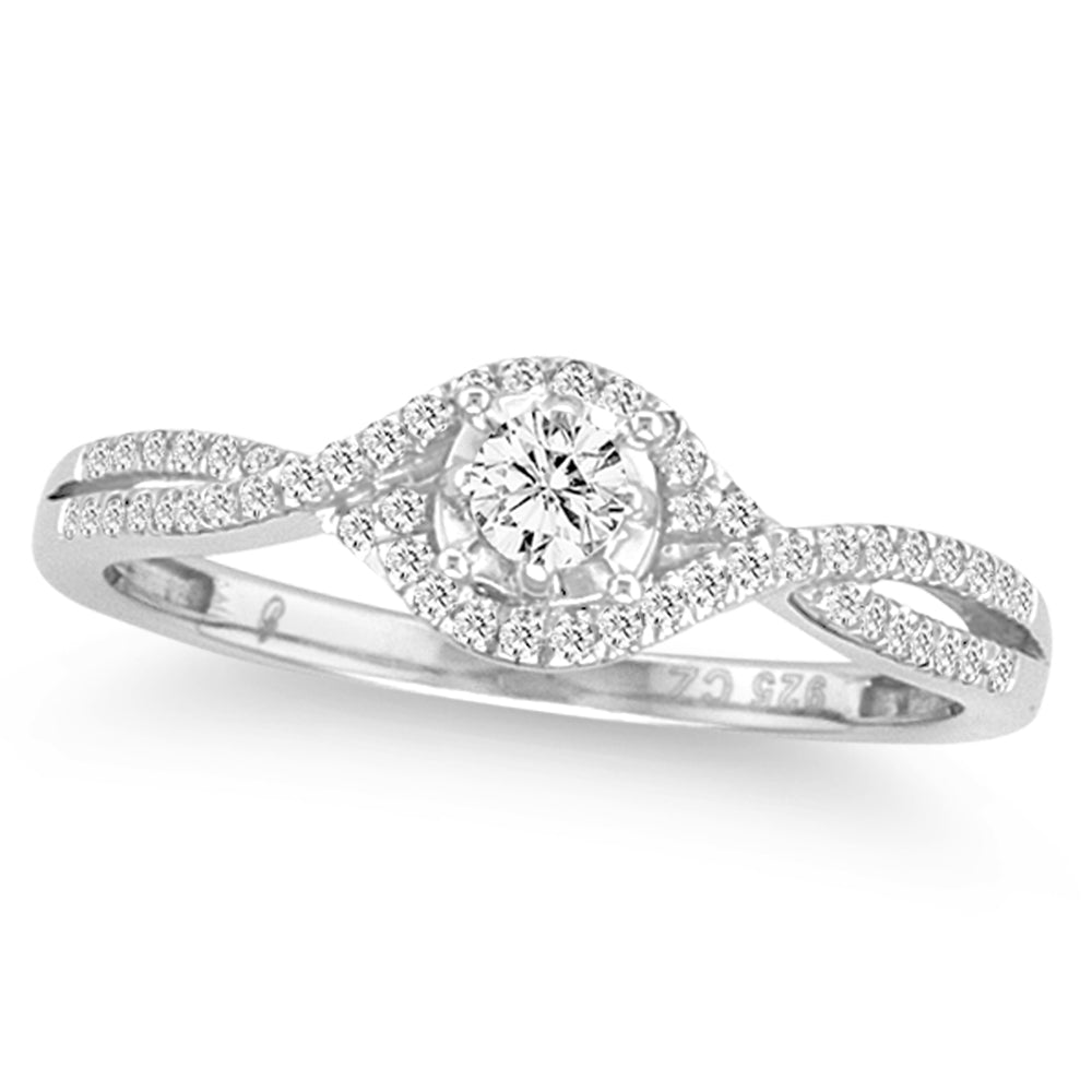 14K White Gold 0.25CT Lab Diamond Promise Ring