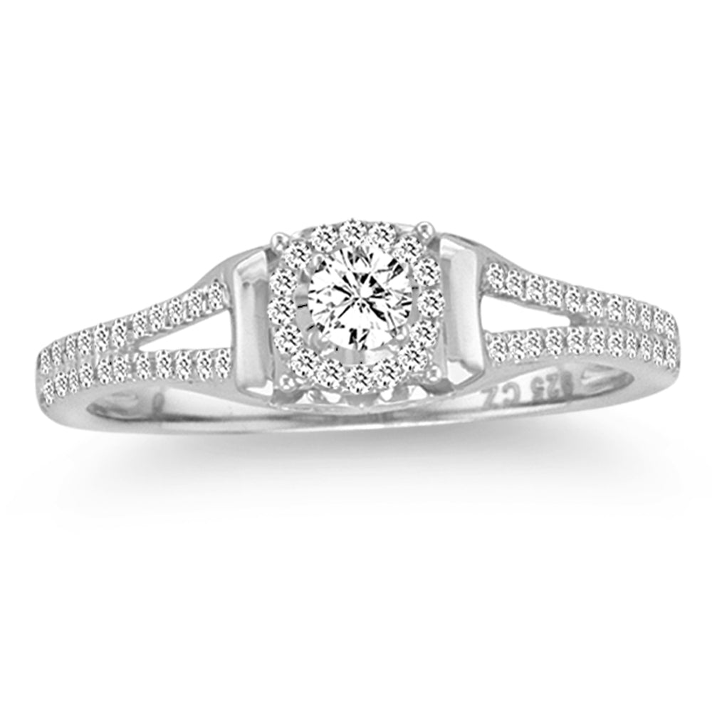Timeless 14k White Gold Lab Diamond Promise Ring (0.25CT)
