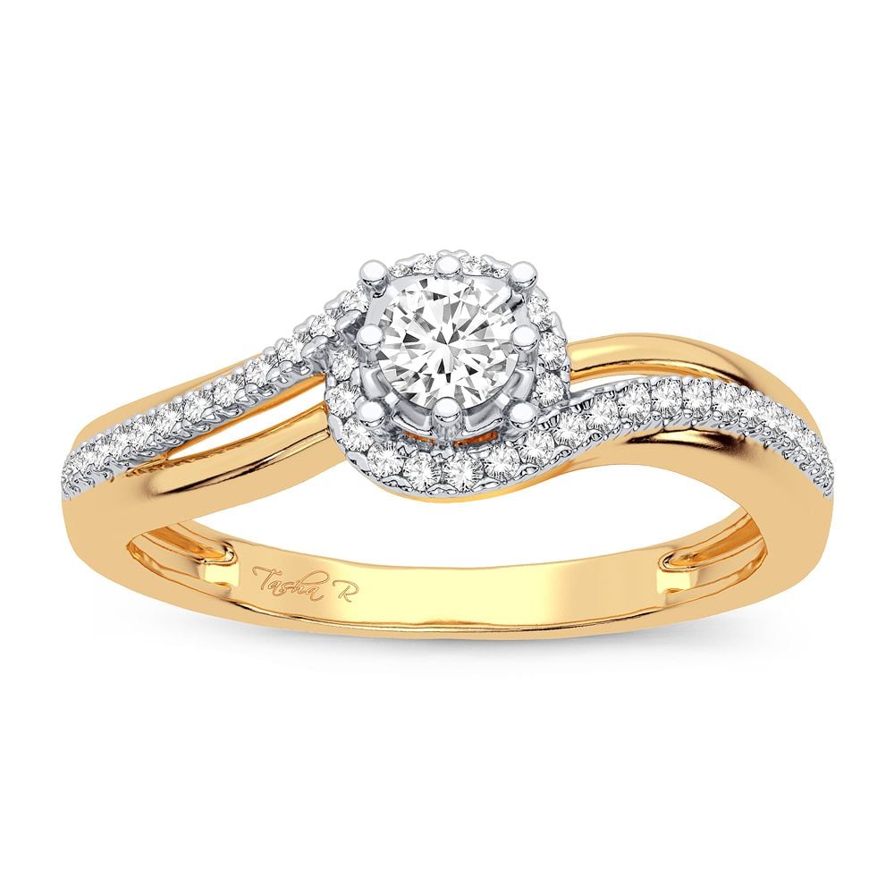 10K Yellow Gold 0.20CT Diamond Promise Ring for Her