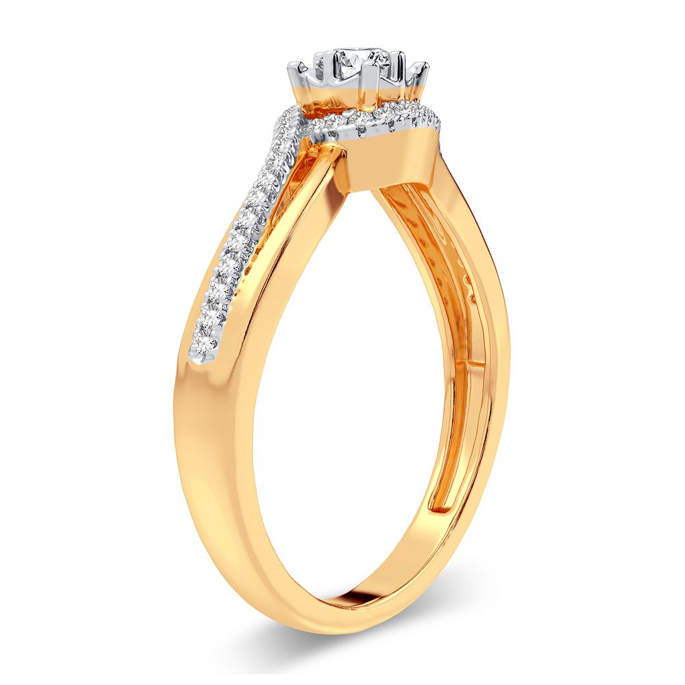 14K Yellow Gold Lab Diamond Promise Ring for Her