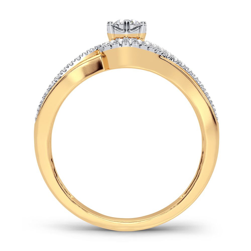 14K Yellow Gold Lab Diamond Promise Ring for Her