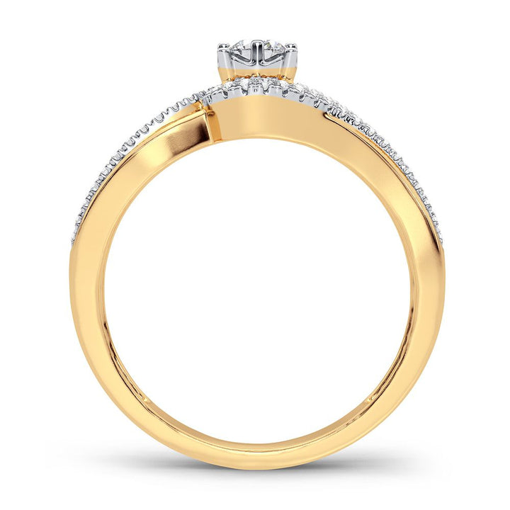 14K Yellow Gold Lab Diamond Promise Ring for Her