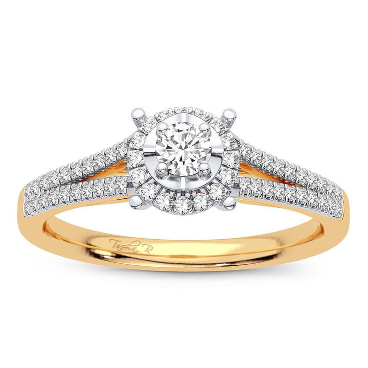 14K Yellow Gold Lab Diamond Promise Ring - 0.25CT Elegance