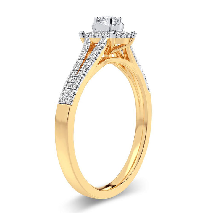 14K Yellow Gold Lab Diamond Promise Ring - 0.25CT Elegance