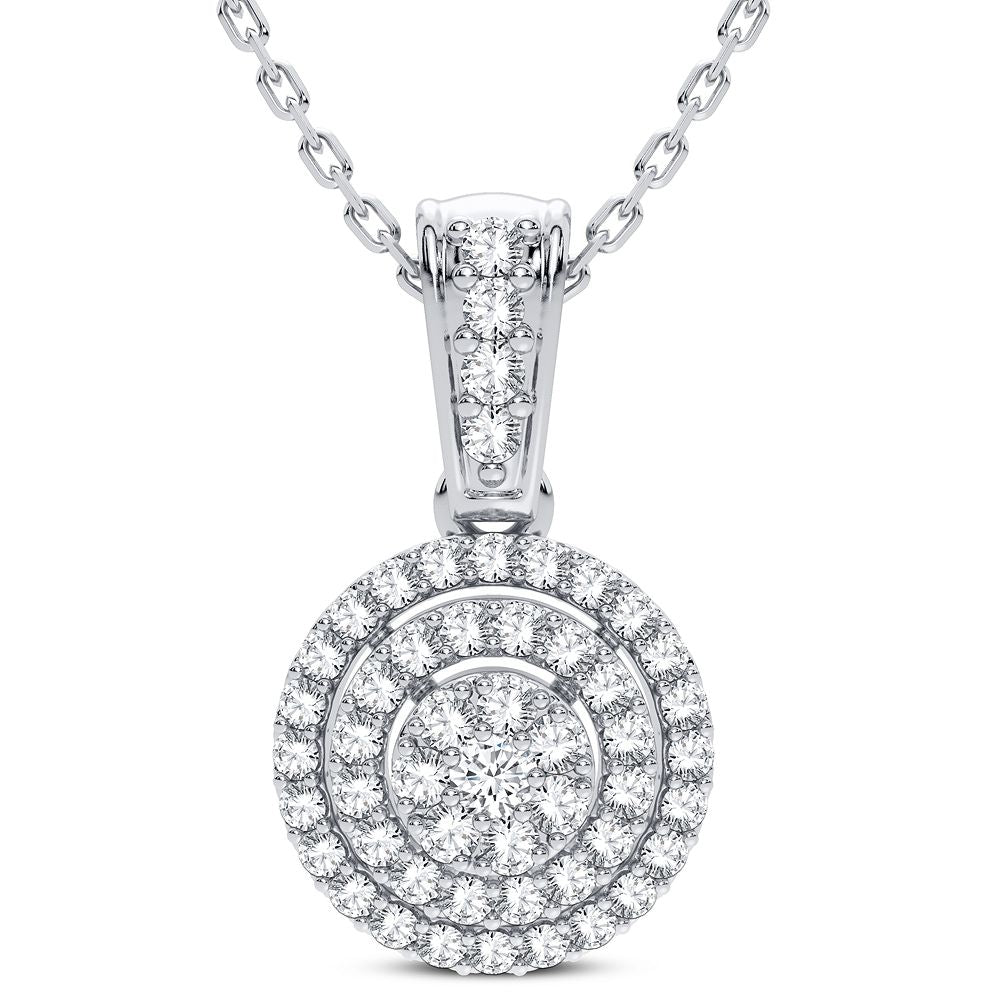 Chic 14k White Gold Lab Diamond Pendant Necklace for Her