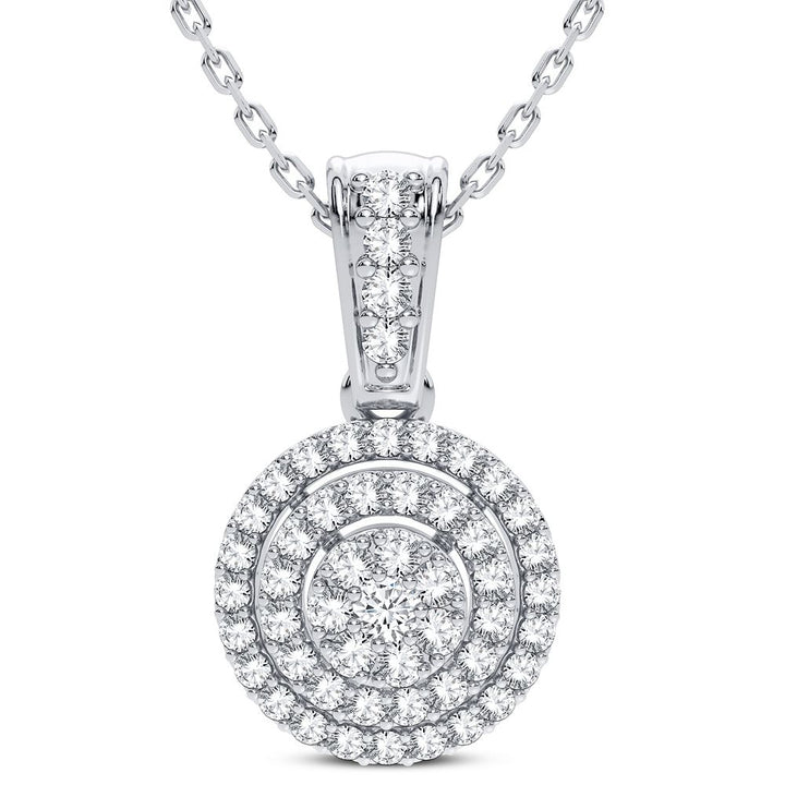 Chic 14k White Gold Lab Diamond Pendant Necklace for Her
