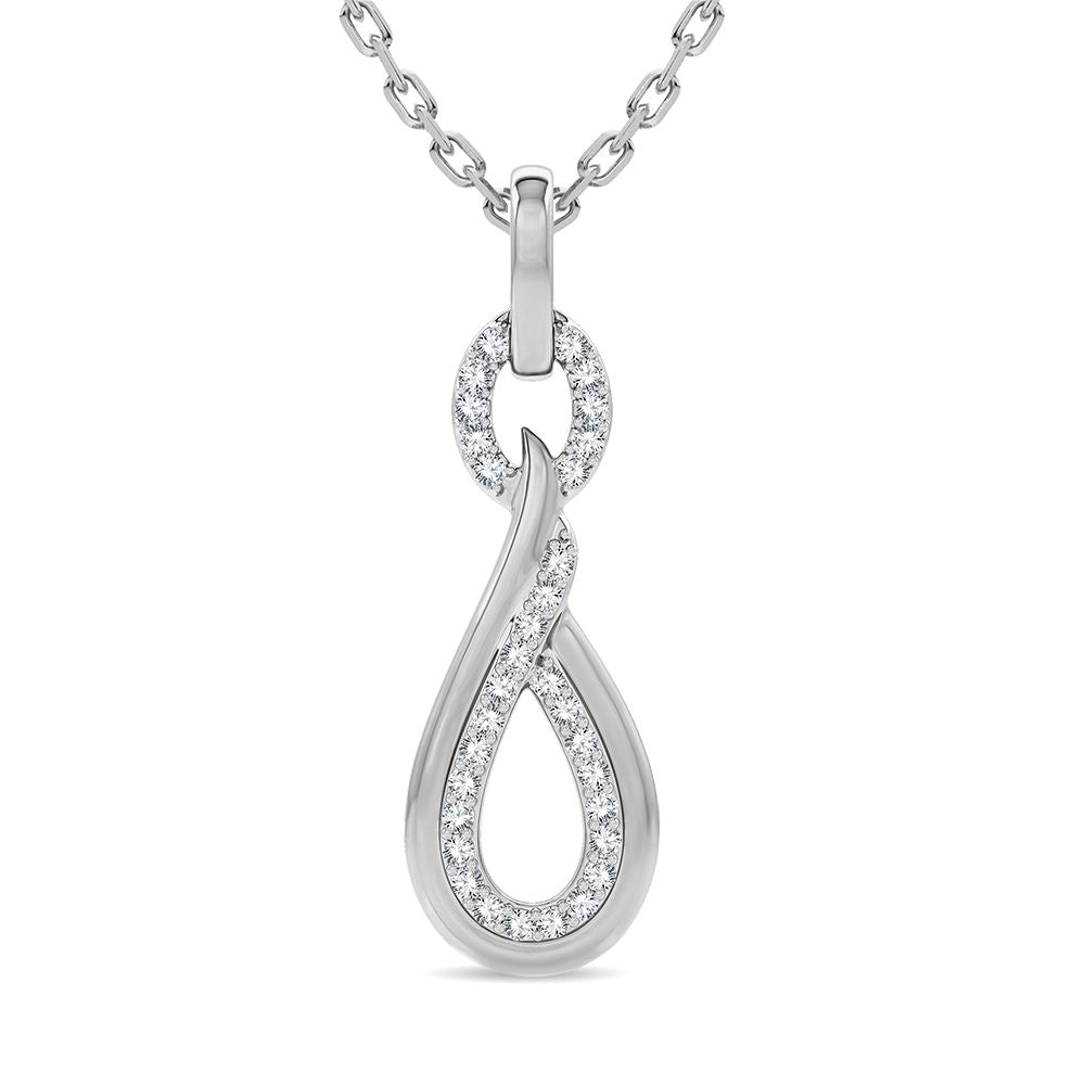 Elegant 14k White Gold 0.14CT Lab Diamond Pendant
