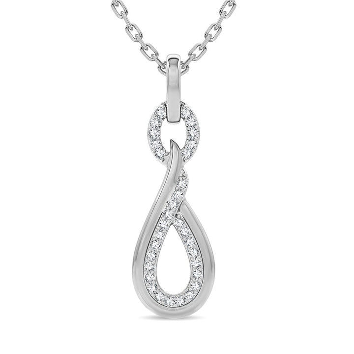 Elegant 14k White Gold 0.14CT Lab Diamond Pendant
