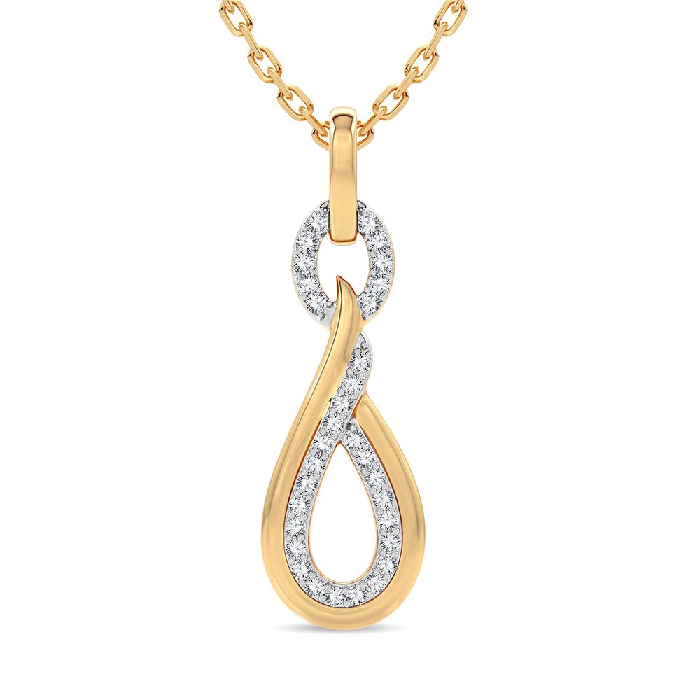 Delicate 14K Yellow Gold Lab Diamond Womens Pendant Charm