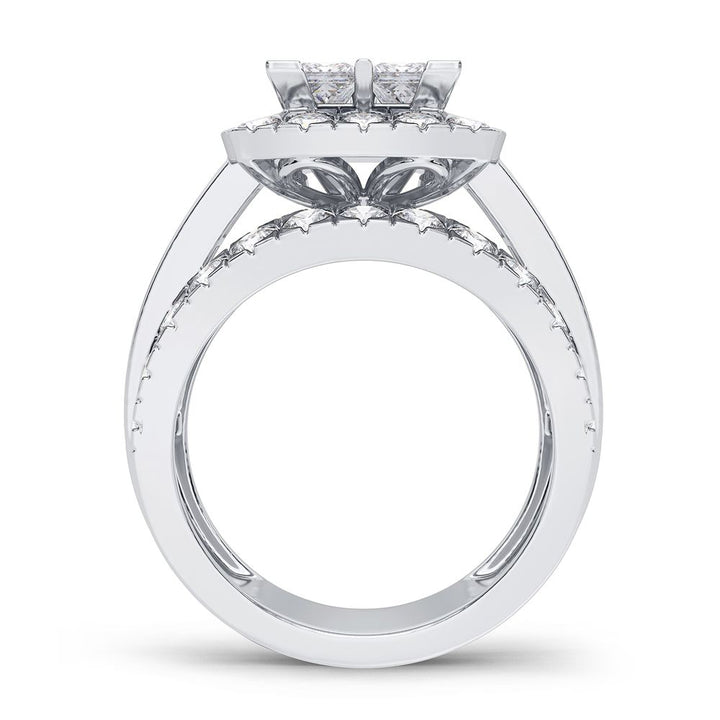 Brilliant 14k White Gold 3CT Lab Diamond Engagement Ring