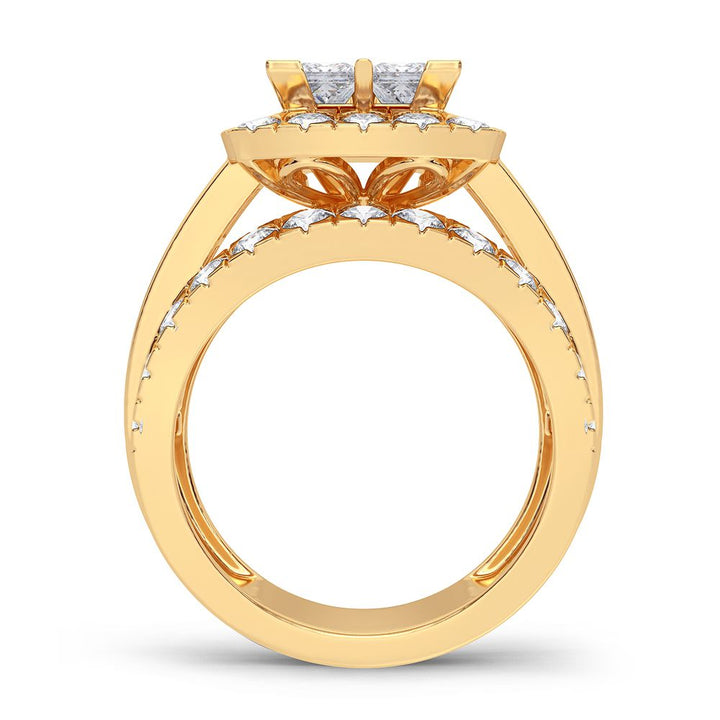 Brilliant 14k Yellow Gold 3CT Lab Diamond Engagement Ring